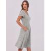 imageANRABESS Women Summer Dress Casual Short Sleeve V Neck ALine Knee Length Pleated Flowy 2026 Fashion Midi Dresses with PocketKhaki Polka Dot
