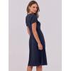 imageANRABESS Women Summer Dress Casual Short Sleeve V Neck ALine Knee Length Pleated Flowy 2026 Fashion Midi Dresses with PocketNavy Blue