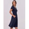 imageANRABESS Women Summer Dress Casual Short Sleeve V Neck ALine Knee Length Pleated Flowy 2026 Fashion Midi Dresses with PocketNavy Blue