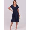 imageANRABESS Women Summer Dress Casual Short Sleeve V Neck ALine Knee Length Pleated Flowy 2026 Fashion Midi Dresses with PocketNavy Blue