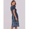 imageANRABESS Women Summer Dress Casual Short Sleeve V Neck ALine Knee Length Pleated Flowy 2026 Fashion Midi Dresses with PocketNavy Blue Floral