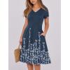 imageANRABESS Women Summer Dress Casual Short Sleeve V Neck ALine Knee Length Pleated Flowy 2026 Fashion Midi Dresses with PocketNavy Blue Floral