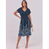 imageANRABESS Women Summer Dress Casual Short Sleeve V Neck ALine Knee Length Pleated Flowy 2026 Fashion Midi Dresses with PocketNavy Blue Floral