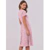imageANRABESS Women Summer Dress Casual Short Sleeve V Neck ALine Knee Length Pleated Flowy 2026 Fashion Midi Dresses with PocketPink White Dot