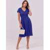 imageANRABESS Women Summer Dress Casual Short Sleeve V Neck ALine Knee Length Pleated Flowy 2026 Fashion Midi Dresses with PocketRoyal Blue