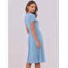imageANRABESS Women Summer Dress Casual Short Sleeve V Neck ALine Knee Length Pleated Flowy 2026 Fashion Midi Dresses with PocketSky Blue