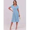 imageANRABESS Women Summer Dress Casual Short Sleeve V Neck ALine Knee Length Pleated Flowy 2026 Fashion Midi Dresses with PocketSky Blue