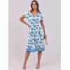imageANRABESS Women Summer Dress Casual Short Sleeve V Neck ALine Knee Length Pleated Flowy 2026 Fashion Midi Dresses with PocketWhite Floral