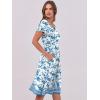 imageANRABESS Women Summer Dress Casual Short Sleeve V Neck ALine Knee Length Pleated Flowy 2026 Fashion Midi Dresses with PocketWhite Floral