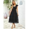 imageANRABESS Women Summer Floral Midi Dress Sleeveless Boho Flowy Smocked RuffleTulle Beach Vacation Wedding Guest Party DressesBlack