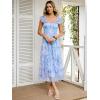 imageANRABESS Women Summer Floral Midi Dress Sleeveless Boho Flowy Smocked RuffleTulle Beach Vacation Wedding Guest Party DressesBlue Floral Purple