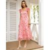 imageANRABESS Women Summer Floral Midi Dress Sleeveless Boho Flowy Smocked RuffleTulle Beach Vacation Wedding Guest Party DressesFloral Pink Rose
