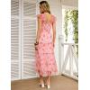 imageANRABESS Women Summer Floral Midi Dress Sleeveless Boho Flowy Smocked RuffleTulle Beach Vacation Wedding Guest Party DressesFloral Pink Rose