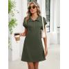 imageANRABESS Women Summer Shirt Dress Casual Short Sleeve Henley Neck Mini Shift Tunic Dresses 2026 Beach Vacation Cruise ClothesArmy Green