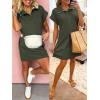 imageANRABESS Women Summer Shirt Dress Casual Short Sleeve Henley Neck Mini Shift Tunic Dresses 2026 Beach Vacation Cruise ClothesArmy Green