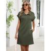 imageANRABESS Women Summer Shirt Dress Casual Short Sleeve Henley Neck Mini Shift Tunic Dresses 2026 Beach Vacation Cruise ClothesArmy Green