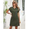 imageANRABESS Women Summer Shirt Dress Casual Short Sleeve Henley Neck Mini Shift Tunic Dresses 2026 Beach Vacation Cruise ClothesArmy Green