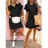 imageANRABESS Women Summer Shirt Dress Casual Short Sleeve Henley Neck Mini Shift Tunic Dresses 2026 Beach Vacation Cruise ClothesBlack