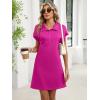 imageANRABESS Women Summer Shirt Dress Casual Short Sleeve Henley Neck Mini Shift Tunic Dresses 2026 Beach Vacation Cruise ClothesHot Pink