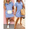 imageANRABESS Women Summer Shirt Dress Casual Short Sleeve Henley Neck Mini Shift Tunic Dresses 2026 Beach Vacation Cruise ClothesLight Blue