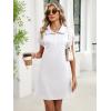 imageANRABESS Women Summer Shirt Dress Casual Short Sleeve Henley Neck Mini Shift Tunic Dresses 2026 Beach Vacation Cruise ClothesWhite