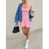 imageANRABESS Women Summer Sleeveless Square Neck Cocktail Dress 2026 ALine Casual Formal Beach Vacation Party Mini DressPink