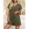 imageANRABESS Women Summer Two Piece Lounge Sets Top Matching Shorts Pajama Set 2026 Spring Casual Outfits Beach Vacation ClothesArmy Green