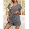 imageANRABESS Women Summer Two Piece Lounge Sets Top Matching Shorts Pajama Set 2026 Spring Casual Outfits Beach Vacation ClothesGray