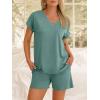 imageANRABESS Women Summer Two Piece Lounge Sets Top Matching Shorts Pajama Set 2026 Spring Casual Outfits Beach Vacation ClothesGray Green