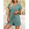 imageANRABESS Women Summer Two Piece Lounge Sets Top Matching Shorts Pajama Set 2026 Spring Casual Outfits Beach Vacation ClothesGray Green