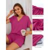 imageANRABESS Women Summer Two Piece Lounge Sets Top Matching Shorts Pajama Set 2026 Spring Casual Outfits Beach Vacation ClothesHot Pink