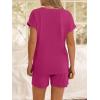 imageANRABESS Women Summer Two Piece Lounge Sets Top Matching Shorts Pajama Set 2026 Spring Casual Outfits Beach Vacation ClothesHot Pink
