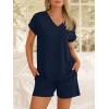 imageANRABESS Women Summer Two Piece Lounge Sets Top Matching Shorts Pajama Set 2026 Spring Casual Outfits Beach Vacation ClothesNavy Blue