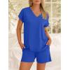 imageANRABESS Women Summer Two Piece Lounge Sets Top Matching Shorts Pajama Set 2026 Spring Casual Outfits Beach Vacation ClothesRoyal Blue