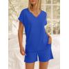 imageANRABESS Women Summer Two Piece Lounge Sets Top Matching Shorts Pajama Set 2026 Spring Casual Outfits Beach Vacation ClothesRoyal Blue