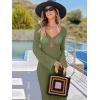 imageANRABESS Women Swimsuit Swim Crochet Cover Up Knit Bathing Suit Swimwear 2026 Summer Bodycon Beach Dress Vacation ClothesArmy Green