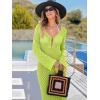 imageANRABESS Women Swimsuit Swim Crochet Cover Up Knit Bathing Suit Swimwear 2026 Summer Bodycon Beach Dress Vacation ClothesGreen