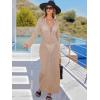 imageANRABESS Women Swimsuit Swim Crochet Cover Up Knit Bathing Suit Swimwear 2026 Summer Bodycon Beach Dress Vacation ClothesKhaki