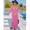imageANRABESS Women Swimsuit Swim Crochet Cover Up Knit Bathing Suit Swimwear 2026 Summer Bodycon Beach Dress Vacation ClothesRose