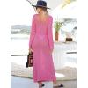 imageANRABESS Women Swimsuit Swim Crochet Cover Up Knit Bathing Suit Swimwear 2026 Summer Bodycon Beach Dress Vacation ClothesRose