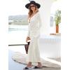 imageANRABESS Women Swimsuit Swim Crochet Cover Up Knit Bathing Suit Swimwear 2026 Summer Bodycon Beach Dress Vacation ClothesWhite