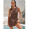 imageANRABESS Women Swimsuits Cover Up Slim Crochet Swimwear Summer Tank Little Dress Bathing Suit Vacation Beach Clothes OutfitsBrown