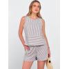 imageANRABESS Womens 2 Piece Outfits Striped Summer Casual Sleeveless Tank Top Matching Shorts Lounge Sets Beach Vacation ClothesBrown White Stripe