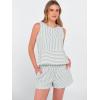 imageANRABESS Womens 2 Piece Outfits Striped Summer Casual Sleeveless Tank Top Matching Shorts Lounge Sets Beach Vacation ClothesGreen White Stripe
