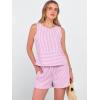 imageANRABESS Womens 2 Piece Outfits Striped Summer Casual Sleeveless Tank Top Matching Shorts Lounge Sets Beach Vacation ClothesPink White Stripe