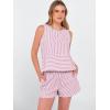 imageANRABESS Womens 2 Piece Outfits Striped Summer Casual Sleeveless Tank Top Matching Shorts Lounge Sets Beach Vacation ClothesRed White Stripe