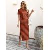 imageANRABESS Womens 2 Piece Outfits Striped Sweater Skirt Sets 2026 Spring Casual Short Sleeve Pullover Tops Travel Midi DressBrick Red Black Stripe