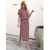 imageANRABESS Womens 2 Piece Outfits Striped Sweater Skirt Sets 2026 Spring Casual Short Sleeve Pullover Tops Travel Midi DressRed White