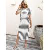 imageANRABESS Womens 2 Piece Outfits Striped Sweater Skirt Sets 2026 Spring Casual Short Sleeve Pullover Tops Travel Midi DressWhite Black