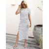 imageANRABESS Womens 2 Piece Outfits Striped Sweater Skirt Sets 2026 Spring Casual Short Sleeve Pullover Tops Travel Midi DressWhite Grey Stripe